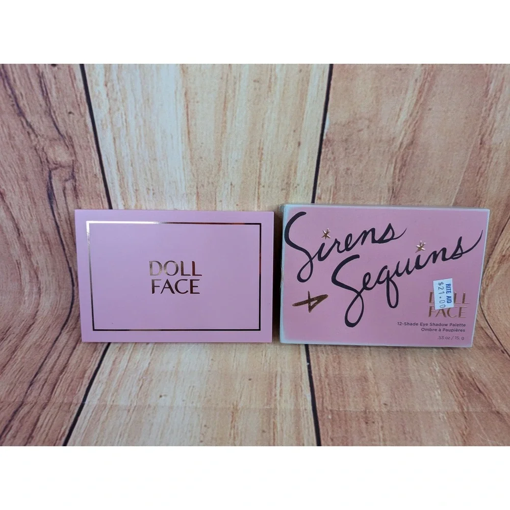 Doll Face Sirens & Sequins 12-Shade Eyeshadow Palette Shimmer Metallic Pink Case